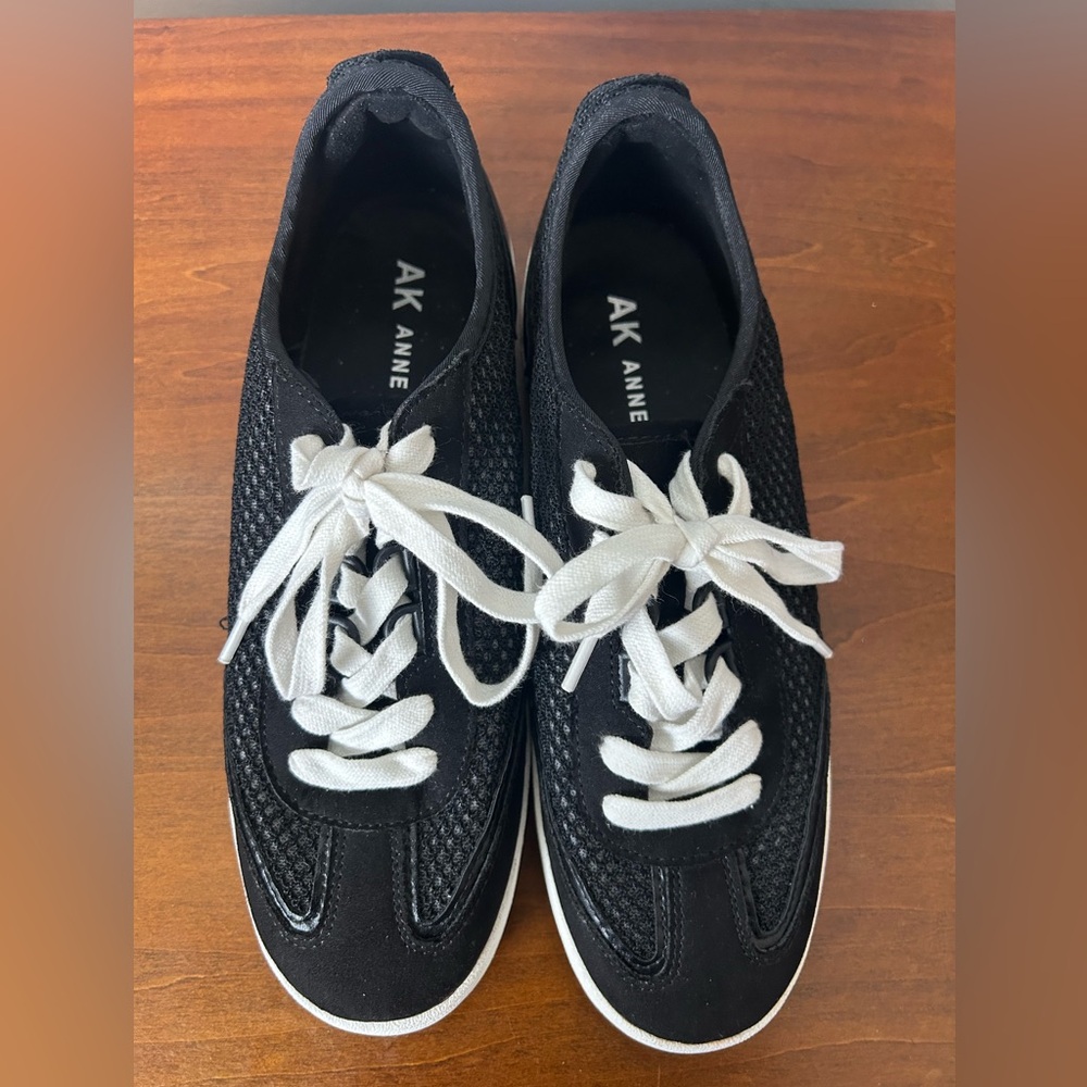 Anne Klein ADRIELA Black Mesh sneakers 8.5 New with no box.